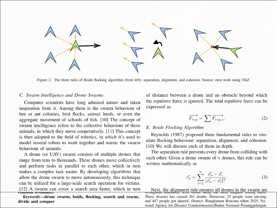 Drone swarm simulation view 1