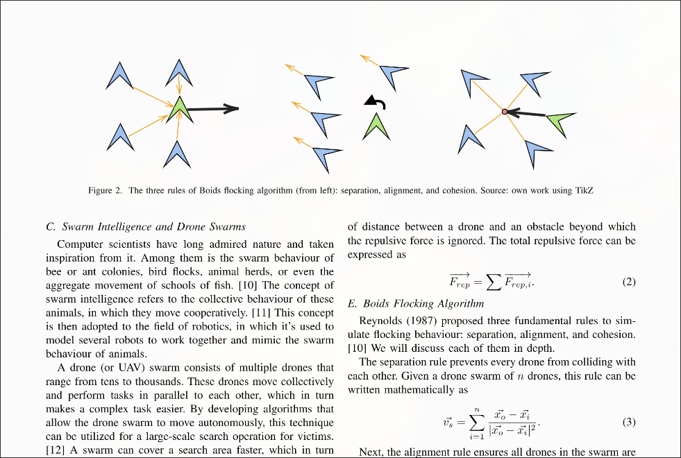 Drone swarm simulation view 2