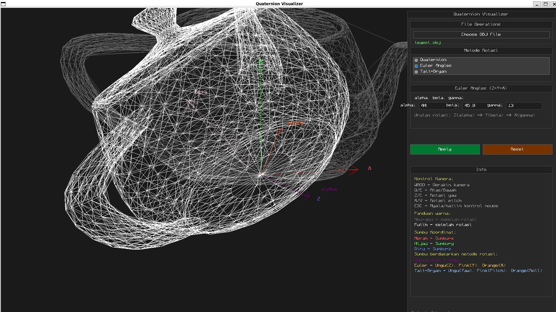 Quaternion visualizer scene 1